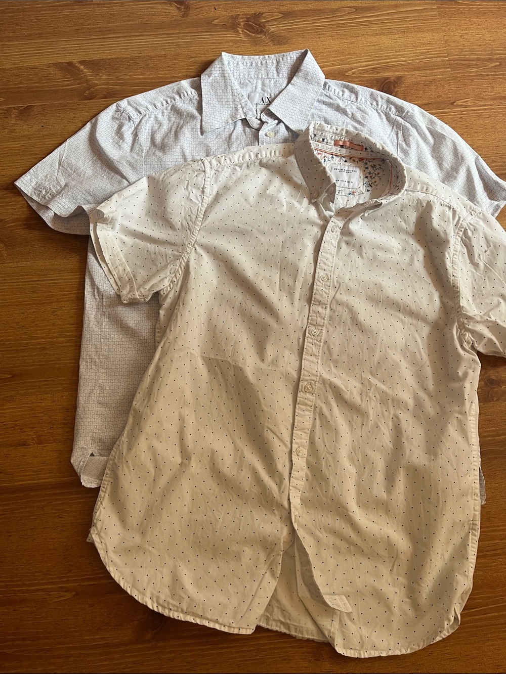 Lot of 2 Armani Exchange/Denim & Flower Men’s Short-sleeve Button-down Shirts, M